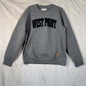 West Point Pressbox Quilted Sweatshirt Womens XL Grey Applique Academia Sporty